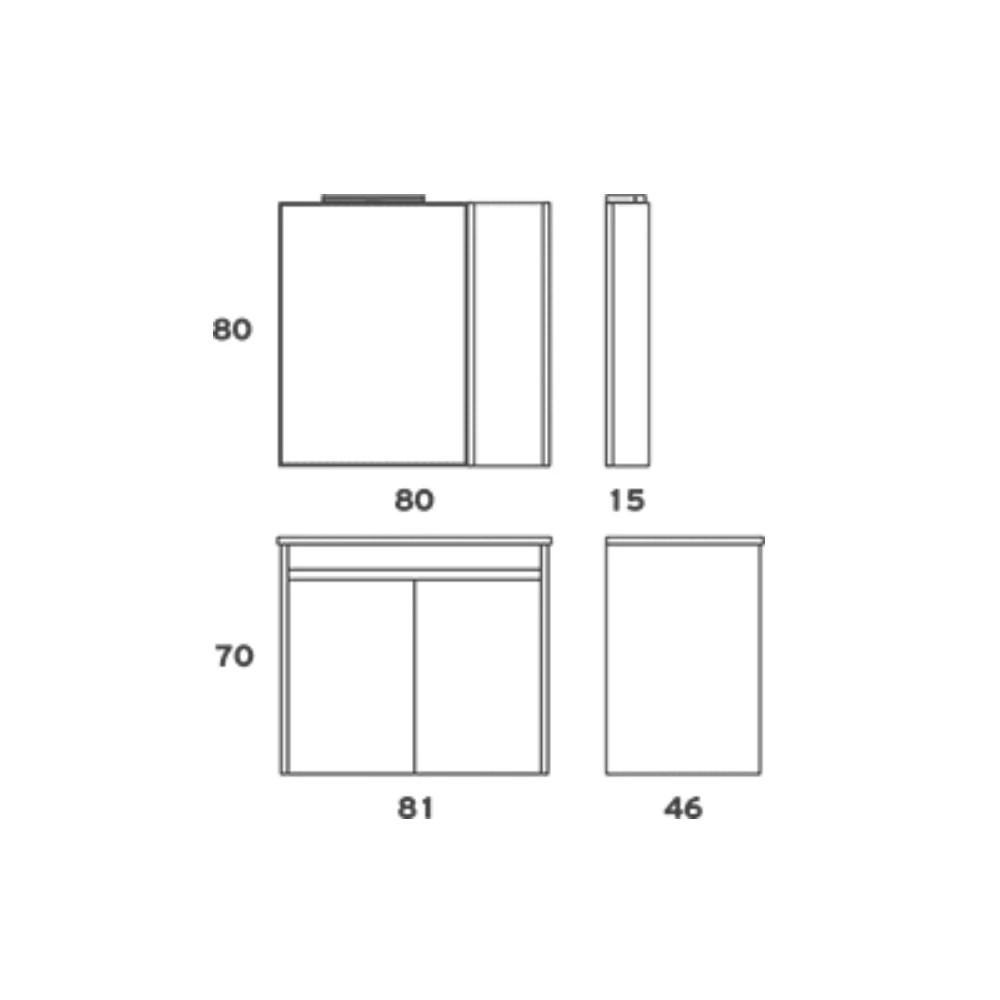 Έπιπλο Μπάνιου ZEBIS ECO 080 (81 X 70 X 46 Cm) 4 Έπιπλο Μπάνιου ZEBIS ECO 080 (81 X 70 X 46 Cm) - Image 2