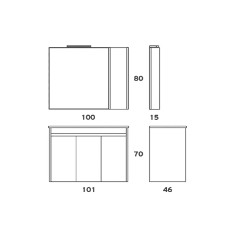 Έπιπλο Μπάνιου ZEBIS ECO 100 (101 X 70 X 46 Cm) 4 Έπιπλο Μπάνιου ZEBIS ECO 100 (101 X 70 X 46 Cm) - Image 2