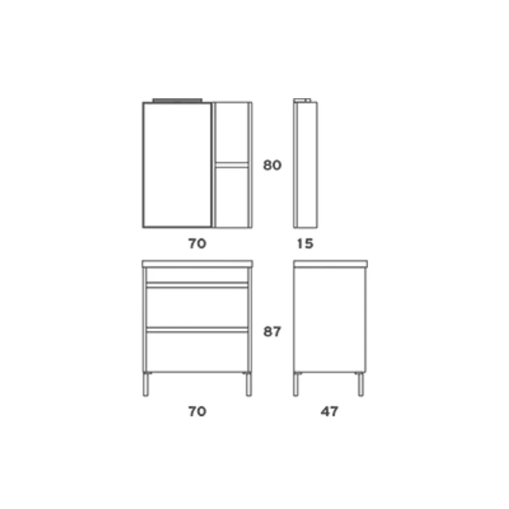 Έπιπλο Μπάνιου ZEBIS ELEGANCE 070 (70 X 87 X 47 Cm) 4 Έπιπλο Μπάνιου ZEBIS ELEGANCE 070 (70 X 87 X 47 Cm) - Image 2