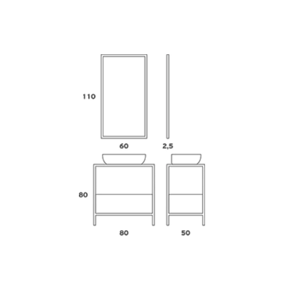 Έπιπλο Μπάνιου ZEBIS FERRO 080 (80 X 80 X 50 Cm) 4 Έπιπλο Μπάνιου ZEBIS FERRO 080 (80 X 80 X 50 Cm) - Image 2