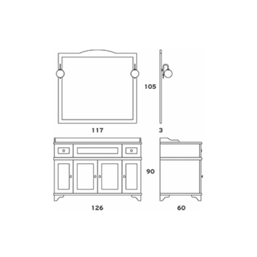 Έπιπλο Μπάνιου ZEBIS KASTALIA 126 (126 X 90 X 60 Cm) 4 Έπιπλο Μπάνιου ZEBIS KASTALIA 126 (126 X 90 X 60 Cm) - Image 2
