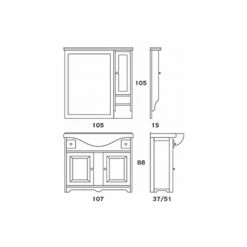 Έπιπλο Μπάνιου ZEBIS LONDRA 105 (107 X 88 X 51 Cm) -Έπιπλα μπάνιου Κατάστημα έπιπλο μπάνιου zebis londra 105 107 x 88 x 51 cm 1