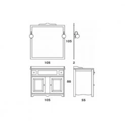 Έπιπλο Μπάνιου ZEBIS LONDRA 105M (105 X 88 X 55 Cm) -Έπιπλα μπάνιου Κατάστημα έπιπλο μπάνιου zebis londra 105m 105 x 88 x 55 cm 1