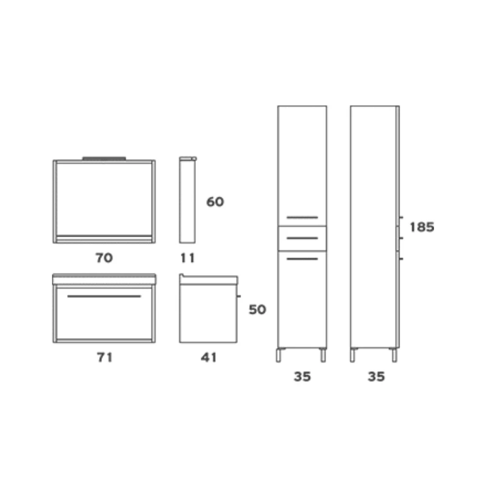 Έπιπλο Μπάνιου ZEBIS MATRIX 071 (71 X 50 X 41 Cm) 4 Έπιπλο Μπάνιου ZEBIS MATRIX 071 (71 X 50 X 41 Cm) - Image 2
