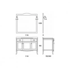 Έπιπλο Μπάνιου ZEBIS MEDOUSA 116 (116 X 90 X 60 Cm) -Έπιπλα μπάνιου Κατάστημα έπιπλο μπάνιου zebis medousa 116 116 x 90 x 60 cm 1