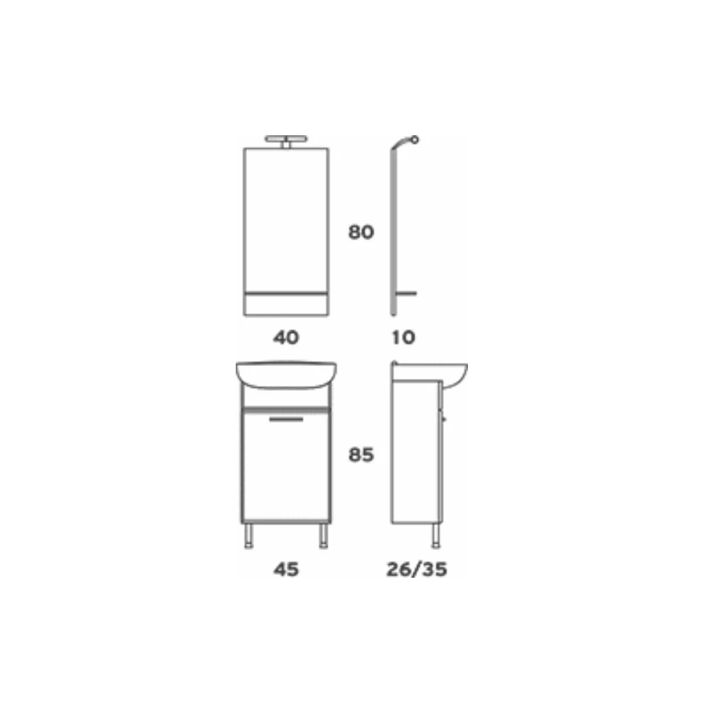 Έπιπλο Μπάνιου ZEBIS OCEAN 045 (45 X 85 X 35 Cm) 4 Έπιπλο Μπάνιου ZEBIS OCEAN 045 (45 X 85 X 35 Cm) - Image 2