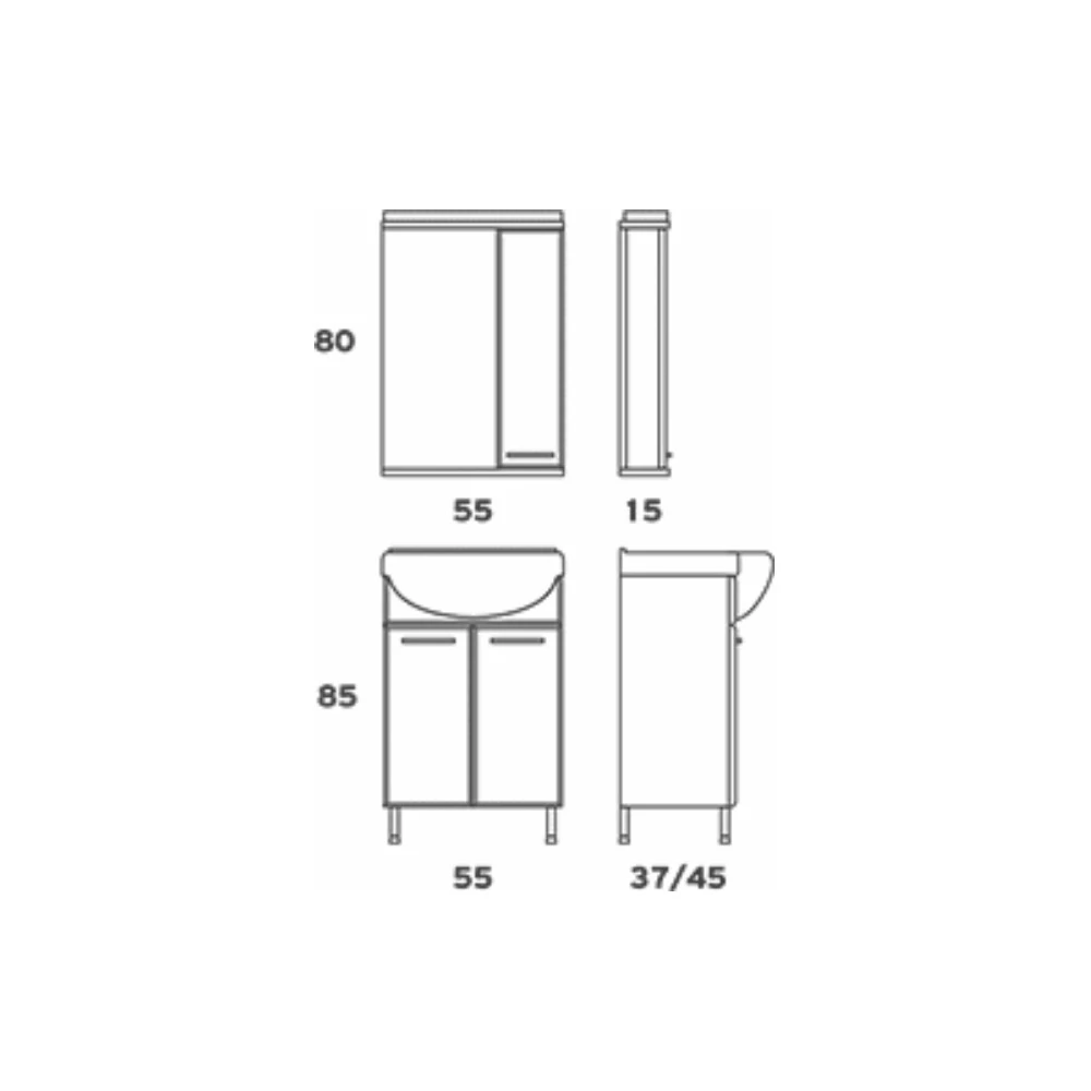 Έπιπλο Μπάνιου ZEBIS OCEAN 055 (55 X 85 X 45 Cm) 4 Έπιπλο Μπάνιου ZEBIS OCEAN 055 (55 X 85 X 45 Cm) - Image 2