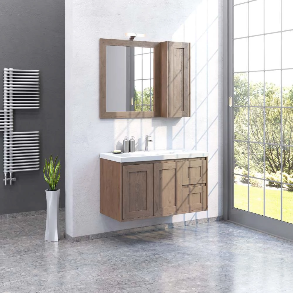 Έπιπλο Μπάνιου ZEBIS ROVERE RUSTIC 100 (100 X 55 X 47 Cm) 3 Έπιπλο Μπάνιου ZEBIS ROVERE RUSTIC 100 (100 X 55 X 47 Cm)