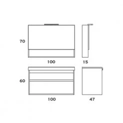 Έπιπλο Μπάνιου ZEBIS SENTIMENTI 100 (100 X 60 X 47 Cm) -Έπιπλα μπάνιου Κατάστημα έπιπλο μπάνιου zebis sentimenti 100 100 x 60 x 47 cm 1