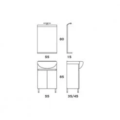 Έπιπλο Μπάνιου ZEBIS SIFNOS 055 (55 X 85 X 45 Cm) -Έπιπλα μπάνιου Κατάστημα έπιπλο μπάνιου zebis sifnos 055 55 x 85 x 45 cm 1