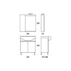 Έπιπλο Μπάνιου ZEBIS SIFNOS 065 (65 X 85 X 48 Cm) -Έπιπλα μπάνιου Κατάστημα έπιπλο μπάνιου zebis sifnos 065 65 x 85 x 48 cm 1