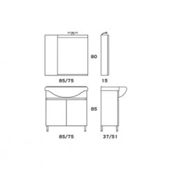 Έπιπλο Μπάνιου ZEBIS SIFNOS 085 (85 X 85 X 51 Cm) -Έπιπλα μπάνιου Κατάστημα έπιπλο μπάνιου zebis sifnos 085 85 x 85 x 51 cm 1