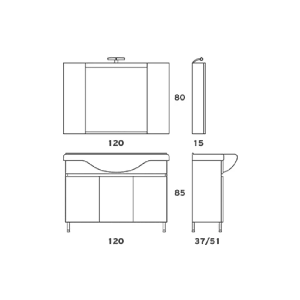 Έπιπλο Μπάνιου ZEBIS SIFNOS 120 (120 X 85 X 51 Cm) 4 Έπιπλο Μπάνιου ZEBIS SIFNOS 120 (120 X 85 X 51 Cm) - Image 2