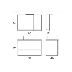 Έπιπλο Μπάνιου ZEBIS SMILE 090LE (91 X 60 X 46 Cm) -Έπιπλα μπάνιου Κατάστημα έπιπλο μπάνιου zebis smile 090le 91 x 60 x 46 cm 1