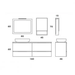 Έπιπλο Μπάνιου ZEBIS SMILE 160 (160 X 60 X 46 Cm) -Έπιπλα μπάνιου Κατάστημα έπιπλο μπάνιου zebis smile 160 160 x 60 x 46 cm 1