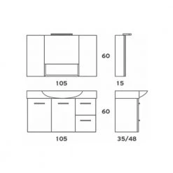 Έπιπλο Μπάνιου ZEBIS SWING 105 (105 X 60 X 48 Cm) -Έπιπλα μπάνιου Κατάστημα έπιπλο μπάνιου zebis swing 105 105 x 60 x 48 cm 1