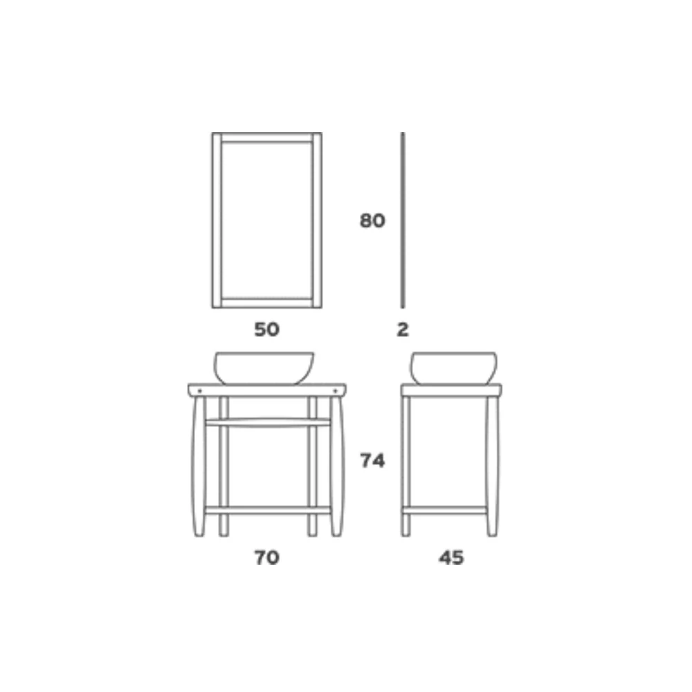 Έπιπλο Μπάνιου ZEBIS VILLAGE 070 (70 X 74 X 50 Cm) 4 Έπιπλο Μπάνιου ZEBIS VILLAGE 070 (70 X 74 X 50 Cm) - Image 2