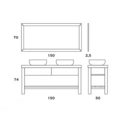 Έπιπλο Μπάνιου ZEBIS VILLAGE 150 (150 X 74 X 50 Cm) -Έπιπλα μπάνιου Κατάστημα έπιπλο μπάνιου zebis village 150 150 x 74 x 50 cm 1