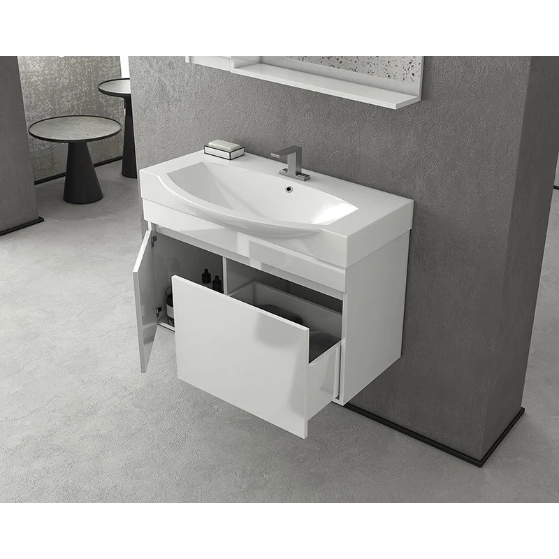 Έπιπλο μπάνιου σετ με νιπτήρα και καθρέπτη Led DROP SENSO 85 White-2 4 Έπιπλο μπάνιου σετ με νιπτήρα και καθρέπτη Led DROP SENSO 85 White-2 - Image 2