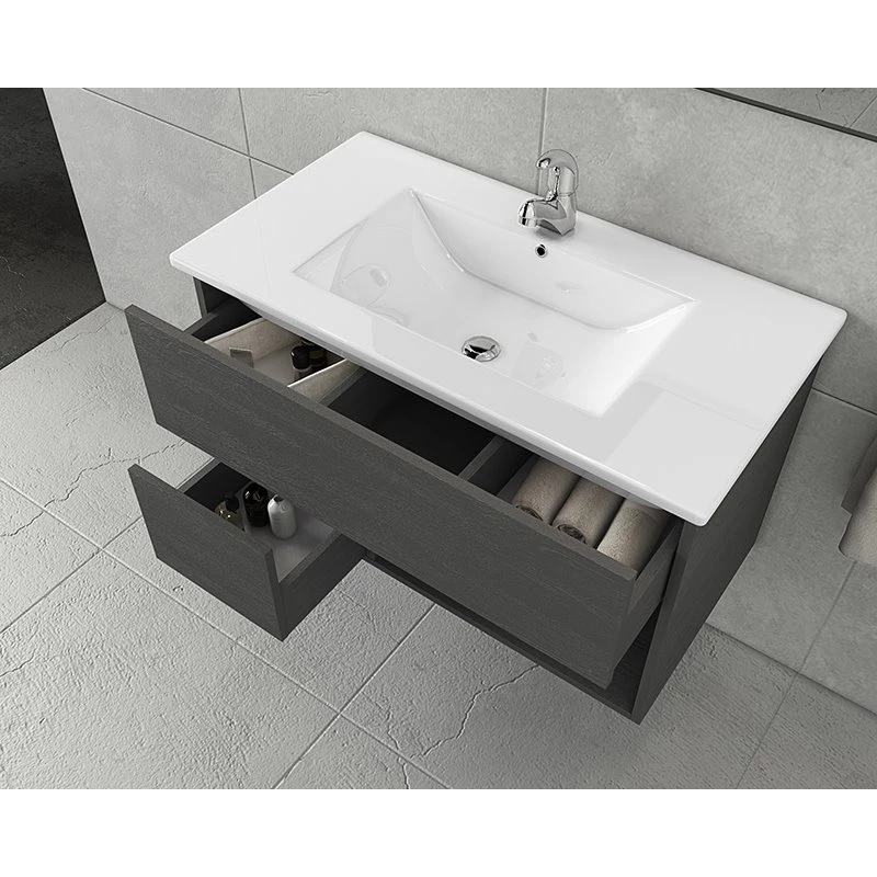 Έπιπλο μπάνιου σετ με νιπτήρα και καθρέπτη Led DROP SORENTO 85 Graphite-2 4 Έπιπλο μπάνιου σετ με νιπτήρα και καθρέπτη Led DROP SORENTO 85 Graphite-2 - Image 2