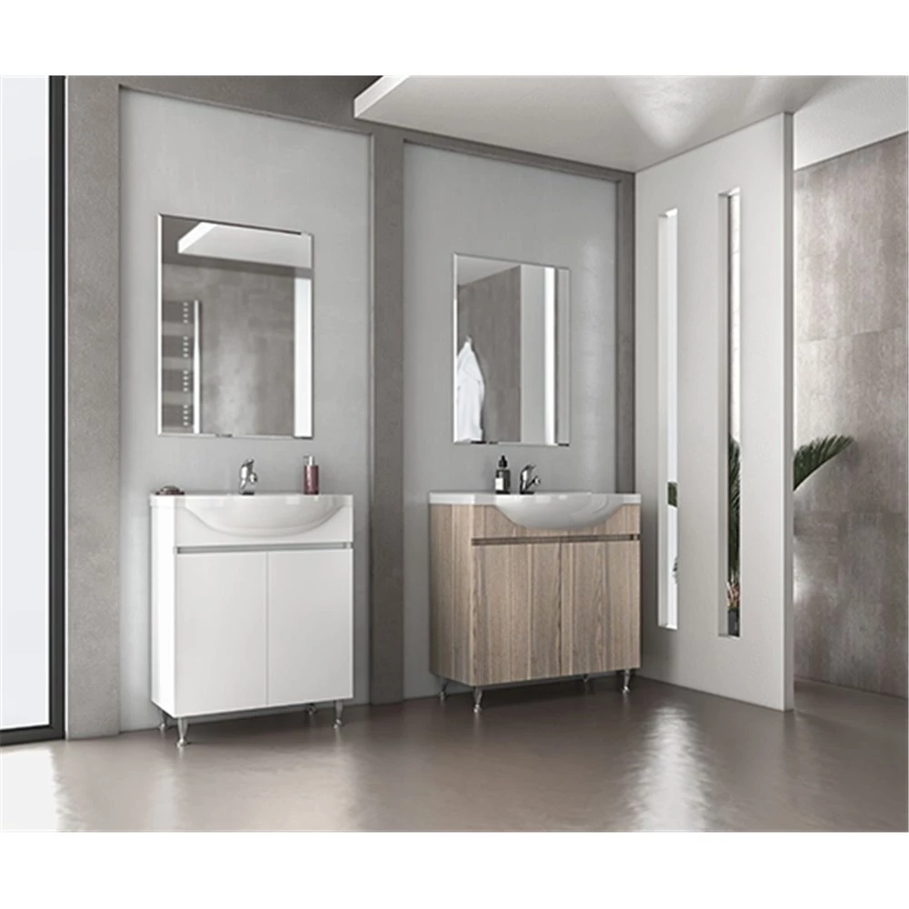 Έπιπλο μπάνιου σετ με νιπτήρα και καθρέπτη απλό DROP ALFA 75 Cm Λευκό 4 Έπιπλο μπάνιου σετ με νιπτήρα και καθρέπτη απλό DROP ALFA 75 Cm Λευκό - Image 2