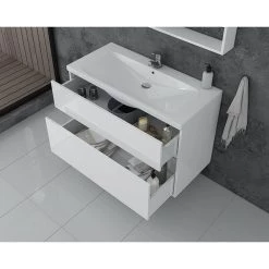 Έπιπλο μπάνιου σετ με νιπτήρα και καθρέπτη απλό DROP Instinct 100 White BL-1 -Έπιπλα μπάνιου Κατάστημα έπιπλο μπάνιου σετ με νιπτήρα και καθρέπτη απλό drop instinct 100 white bl 1 1