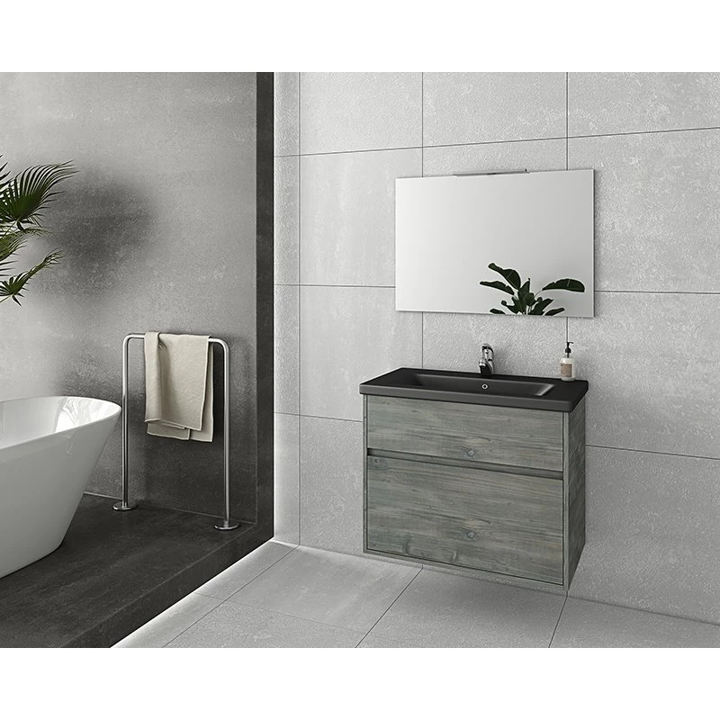 Έπιπλο μπάνιου σετ με νιπτήρα και καθρέπτη απλό DROP Instinct 80 Smoked Oak BL-1 3 Έπιπλο μπάνιου σετ με νιπτήρα και καθρέπτη απλό DROP Instinct 80 Smoked Oak BL-1