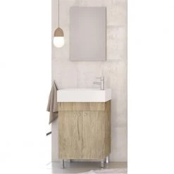 Έπιπλο μπάνιου σετ με νιπτήρα και καθρέπτη απλό DROP LITOS 50 Cm PL Wood -Έπιπλα μπάνιου Κατάστημα έπιπλο μπάνιου σετ με νιπτήρα και καθρέπτη απλό drop litos 50 cm pl wood 1