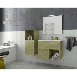 Έπιπλο μπάνιου σετ με νιπτήρα και καθρέπτη απλό DROP SORENTO 65 Cm Natural