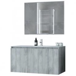 Έπιπλο μπάνιου σετ με νιπτήρα και καθρέπτη απλό DROP VERONA 100 Cm GRAY