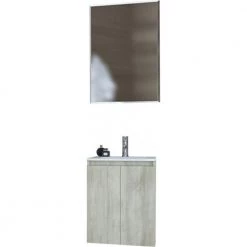 Έπιπλο μπάνιου σετ με νιπτήρα και καθρέπτη απλό DROP VERONA 40 Cm BEIGE