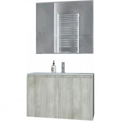 Έπιπλο μπάνιου σετ με νιπτήρα και καθρέπτη απλό DROP VERONA 75 Cm BEIGE