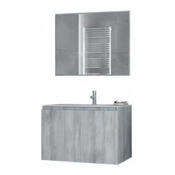 Έπιπλο μπάνιου σετ με νιπτήρα και καθρέπτη απλό DROP VERONA 75 Cm GRAY