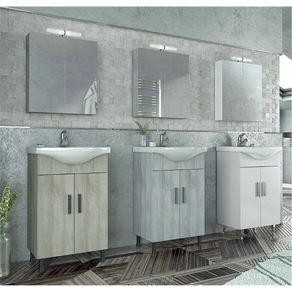 Έπιπλο μπάνιου σετ με νιπτήρα και καθρέπτη με ντουλάπι DROP LUNA 55 Cm GRAY 4 Έπιπλο μπάνιου σετ με νιπτήρα και καθρέπτη με ντουλάπι DROP LUNA 55 Cm GRAY - Image 2