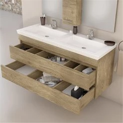 Εξώφυλλο -Έπιπλα μπάνιου Κατάστημα έπιπλο μπάνιου σετ με νιπτήρα και καθρέπτη με ντουλάπι drop luxus 120 cm pl wood 1