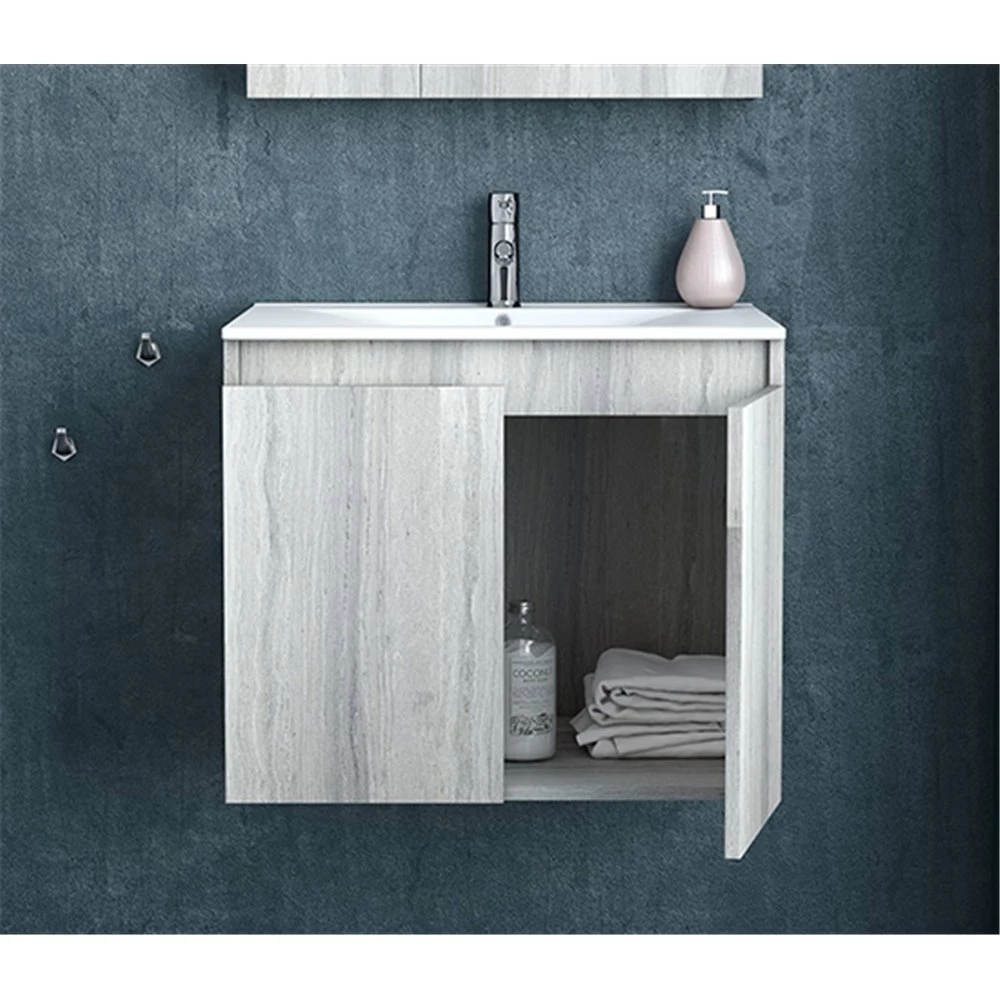 Έπιπλο μπάνιου σετ με νιπτήρα και καθρέπτη με ντουλάπι DROP MAGNOLIA S 75 Cm Rock Oak 5 Έπιπλο μπάνιου σετ με νιπτήρα και καθρέπτη με ντουλάπι DROP MAGNOLIA S 75 Cm Rock Oak - Image 3