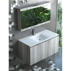 Έπιπλο μπάνιου σετ με νιπτήρα και καθρέπτη με ντουλάπι DROP MAGNOLIA S 90 Cm Rock Oak -Έπιπλα μπάνιου Κατάστημα έπιπλο μπάνιου σετ με νιπτήρα και καθρέπτη με ντουλάπι drop magnolia s 90 cm rock oak 1