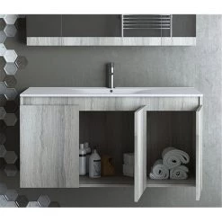 Έπιπλο μπάνιου σετ με νιπτήρα και καθρέπτη με ντουλάπι DROP MAGNOLIA S 90 Cm Rock Oak -Έπιπλα μπάνιου Κατάστημα έπιπλο μπάνιου σετ με νιπτήρα και καθρέπτη με ντουλάπι drop magnolia s 90 cm rock oak 2