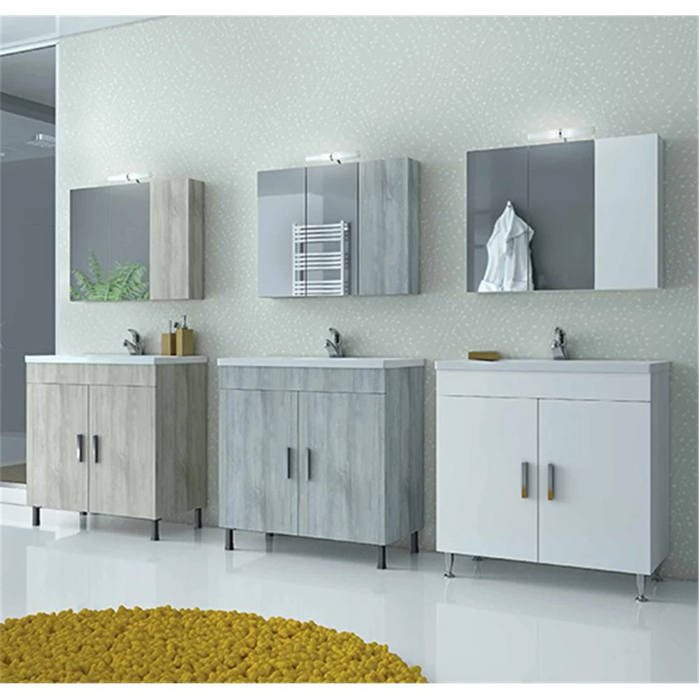 Έπιπλο μπάνιου σετ με νιπτήρα και καθρέπτη με ντουλάπι DROP ROMA 80 Cm BEIGE 4 Έπιπλο μπάνιου σετ με νιπτήρα και καθρέπτη με ντουλάπι DROP ROMA 80 Cm BEIGE - Image 2