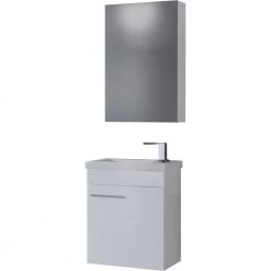 Έπιπλο μπάνιου σετ με νιπτήρα και καθρέπτη με ντουλάπι DROP STATUS 45 Cm Λευκό