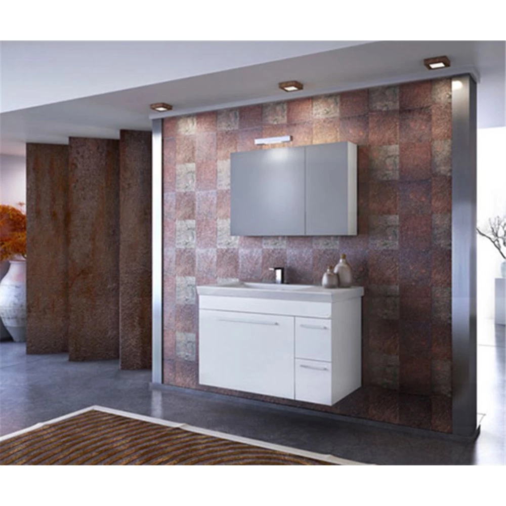 Έπιπλο μπάνιου σετ με νιπτήρα και καθρέπτη με ντουλάπι DROP STATUS 85 Cm Λευκό 4 Έπιπλο μπάνιου σετ με νιπτήρα και καθρέπτη με ντουλάπι DROP STATUS 85 Cm Λευκό - Image 2