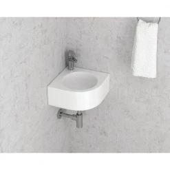 Γωνιακός νιπτήρας κρεμαστός KARAG LT 5006 37x37cm