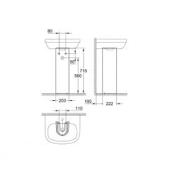 Κολώνα GROHE EURO 71 Cm 39202000 -Έπιπλα μπάνιου Κατάστημα κολώνα grohe euro 71 cm 39202000 1