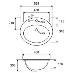 Νιπτήρας ένθετος KARAG LT 6002 55x47 Cm -Έπιπλα μπάνιου Κατάστημα νιπτήρας ένθετος karag lt6002 55x47 cm 1