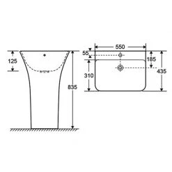 Νιπτήρας επιδαπέδιος ALIN KARAG G-025 -Έπιπλα μπάνιου Κατάστημα νιπτήρας επιδαπέδιος alin karag 2
