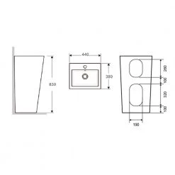 Νιπτήρας επιδαπέδιος KARAG MARAIS G-303 44x38cm -Έπιπλα μπάνιου Κατάστημα νιπτήρας επιδαπέδιος karag marais g 303 44x38cm 1