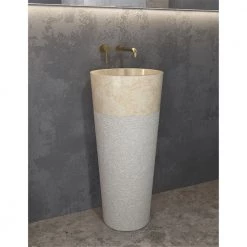 Νιπτήρας επιδαπέδιος πέτρινος KARAG BORA CREAM