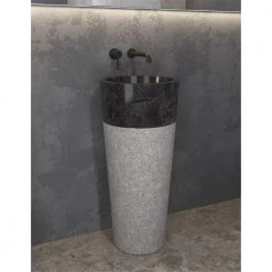 Νιπτήρας επιδαπέδιος πέτρινος KARAG BORA NERO