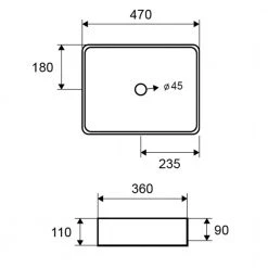 Νιπτήρας επικαθήμενος KARAG LT 2178-S 47x36cm -Έπιπλα μπάνιου Κατάστημα νιπτήρας επικαθήμενος karag lt 2178 s 47x36cm 1