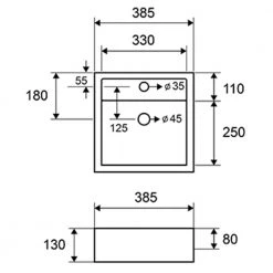 Νιπτήρας επικαθήμενος KARAG LT 2025 38,5 X 38,5 Cm -Έπιπλα μπάνιου Κατάστημα νιπτήρας επικαθήμενος karag lt2025 41x41 cm 1
